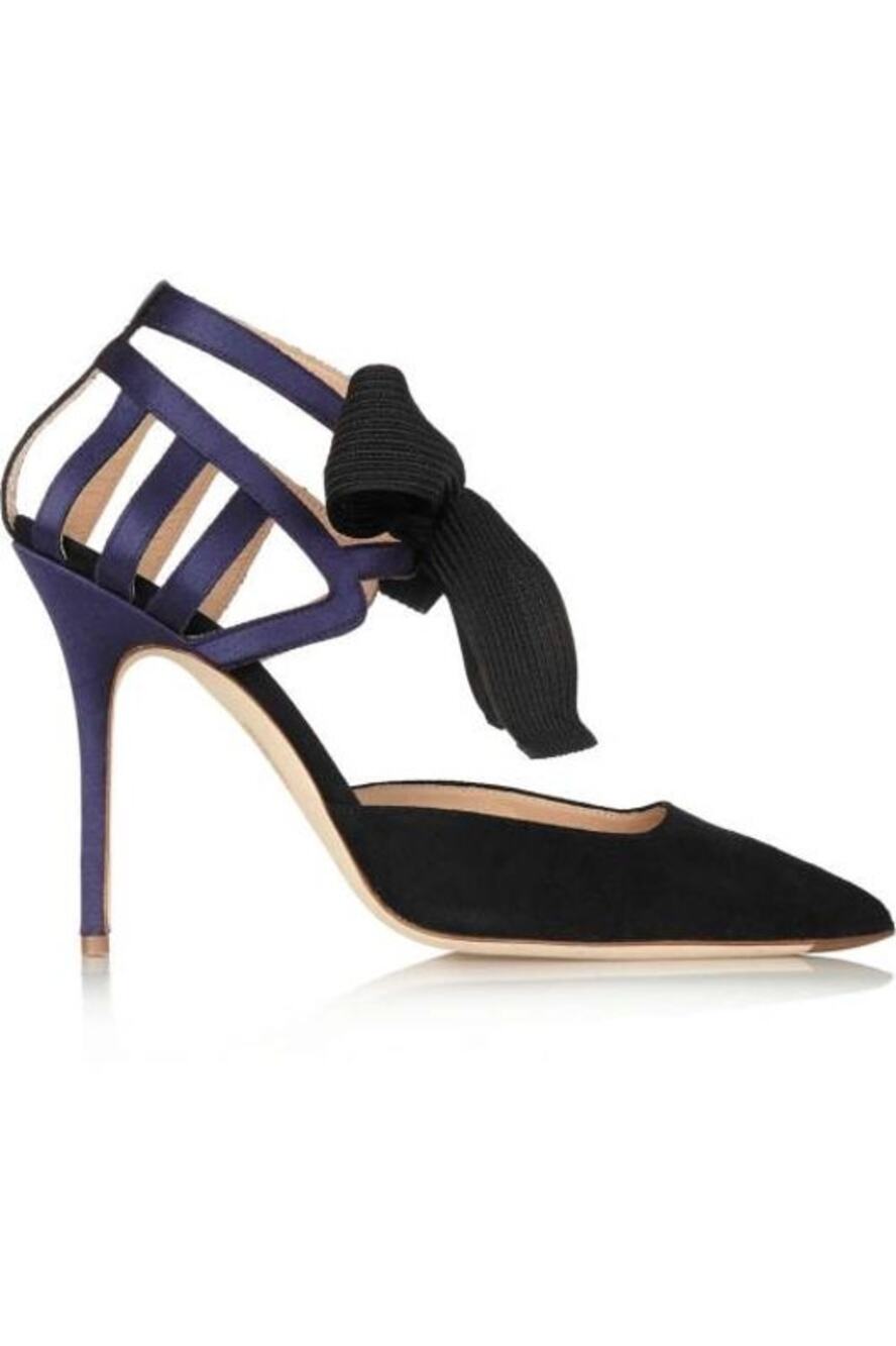 J. Crew Collection Roxie Suede and Satin Ankle-Strap Pumps size 8 $298